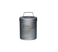 KitchenCraft Industrial Kitchen Vintage-Style Metal Tea Caddy, 1 L (1.75 pts), Grey