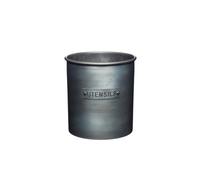KitchenCraft Industrial Kitchen Vintage-Style Metal Utensil Holder, Worktop Canister for Spoons and Cooking Accessories, 13.5 x 14.5 cm - Grey
