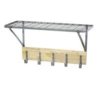 KitchenCraft Industrial Kitchen Wall-Mounted Shelf With Hooks