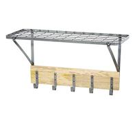 Industrial Kitchen Wall-Mounted Shelf with Hooks for Kitchen Utensil Tools