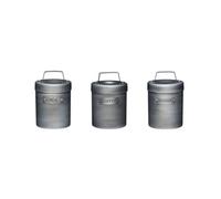 Kitchencraft Industrial Vintage-Style Metal Tea, Coffee And Sugar Canisters 3Pcs