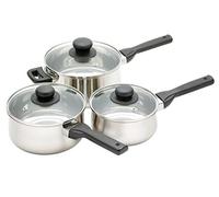 KitchenCraft Jury Stainless Steel Induction-Safe Saucepans, Set of 3