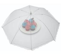 KitchenCraft KCCOVER30 Extra-Large Umbrella-Style Folding Mesh Food Cover/Picnic Dome, 76 cm (30") - White