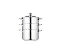 KitchenCraft KCCVSTEAM20 3 Tier Food Steamer PanStock Pot in Gift Box Induction Safe Stainless Steel 20 cm Silver