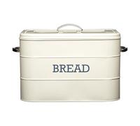 KitchenCraft Large Cream Bread Bin - Vintage Metal Storage Box, 34cm, Durable