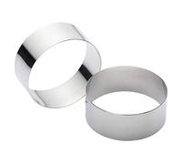 KitchenCraft Large Stainless Steel Cooking Rings, 9 x 3.5 cm (Set of 2), Silver