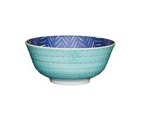 KitchenCraft Leafy Indigo Ceramic Bowl, 16cm - Blue - Stoneware - Bowls