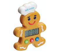 KitchenCraft Let's Make Kitchen Timer with Novelty Gingerbread Man Design, Plastic, Multi Colour, 12 x 3 x 16.5 cm