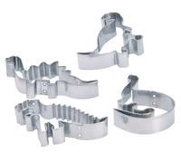 KitchenCraft Let's Make Stainless Steel Set of 4 Dinosaur-shaped Cookie Cutters