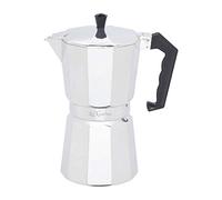 KitchenCraft Le'Xpress 9-Cup Stove Top Espresso Maker, Medium Aluminium Coffee Maker for Home or Camping, Makes Authentic Italian Coffee, with Gift Box, 47 ml - Grey