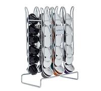 KitchenCraft Le'Xpress Carbon Steel Nespresso Coffee Pod Holder, 17 x 9.5 x 24.5 cm (6.5" x 3.5" x 9.5") - For 36 Capsules, Metallic