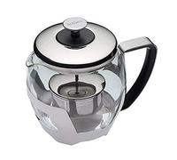 KitchenCraft Le'Xpress KCLXTEAPOTINF 5-Cup Glass Teapot with Raisable Stainless Steel Infuser, 1 Litre (1.75 Pints) - Transparent