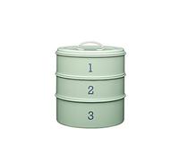 Living Nostalgia 3-Tier Metal Cake Storage Tin - English Sage Green
