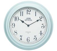 KitchenCraft Living Nostalgia Analogue Wall Clock, 25.5 cm (1") - Vintage Blue
