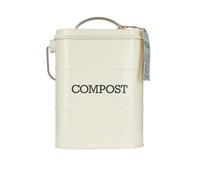KitchenCraft Living Nostalgia Antique Cream Compost Bin - Cream - Carbon Steel - Compost Bin