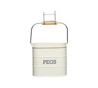 KitchenCraft Living Nostalgia Antique Cream Peg Tin - Cream - Carbon Steel - Food Storage