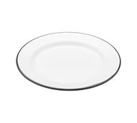 KitchenCraft Living Nostalgia Enamel Side Plate, Classic Non-Stick Enamel Dinner Plate, 20cm (8"), White & Grey