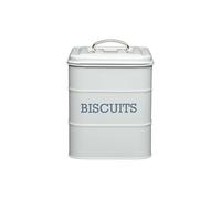KitchenCraft Living Nostalgia French Grey Biscuit Tin - Grey - Carbon Steel - Biscuit Tin