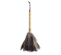 KitchenCraft Living Nostalgia Genuine Ostrich Feather Duster with Bamboo Handle, 4cm, Brown