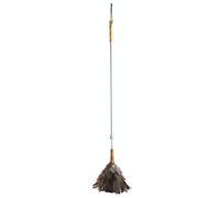 KitchenCraft Living Nostalgia Genuine Ostrich Feather Duster with Telescopic Handle, 12 x 18 x 18 cm extendable to 152cm, Grey