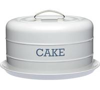 KitchenCraft Living Nostalgia LNCTGRY Airtight Cake Storage Tin / Cake Dome, 28.5 x 18 cm - French Grey