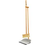 KitchenCraft Living Nostalgia Vintage-Style Long-Handled Dustpan and Brush Set, Metal Sweeping Brush/Broom with Metal Pan, 25.5 x 23 x 99 cm