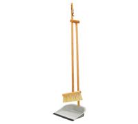 KitchenCraft Living Nostalgia Vintage-Style Long-Handled Dustpan and Brush Set, Metal Sweeping Brush/Broom with Metal Pan, 25.5 x 23 x 99 cm