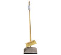 KitchenCraft Living Nostalgia Long Handled Brush and Pan Set - Brown