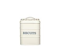 KitchenCraft Living Nostalgia Metal Biscuit Tin, Airtight, 14.5 x 19cm, Antique Cream