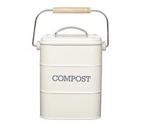 KitchenCraft Living Nostalgia Metal Kitchen Composter Antik-Cremeweiß, Cream