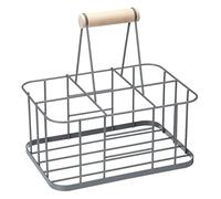 KitchenCraft LNBCARRIER Living Nostalgia Milk Bottle Holder, Wire Metal Doorstep Milk Crate, 29 x 20 x 13 cm, Grey