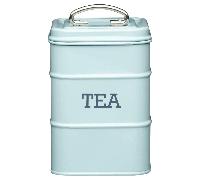 KitchenCraft Living Nostalgia Tea Caddy Vintage Blue Metal Storage Tin