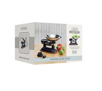 KitchenCraft Living Nostalgia Mechanical Kitchen Scale with Bowl in Gift Box, Scale made of Cast Iron with Acacia Wood Stand, Black