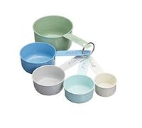 KitchenCraft Living Nostalgia Vintage-Style Stainless Steel Measuring Cups - Multi-Colour (Set of 5)