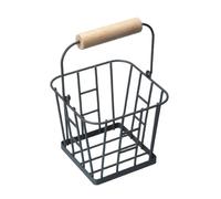 KitchenCraft Living Nostalgia Wire Egg Basket, Traditional Kitchen Egg Holder Storage Solution with Carry Handle - Grey