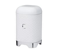 KitchenCraft Lovello Coffee Canister Ice White Hexagon Pattern Steel Tin