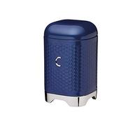 Retro Coffee Canister with Geometric Textured Finish - Midnight Navy Kitchencraft Blue One Size