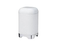 KitchenCraft Lovello Textured Food Storage Container with Geometric Hexagon Pattern, 11 x 11 x 19 cm (4.5" x 4.5" x 7.5") - Ice White