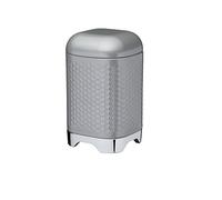 KitchenCraft Lovello Textured Food Storage Container with Geometric Hexagon Pattern, 11 x 11 x 19 cm (4.5" x 4.5" x 7.5") - Shadow Grey