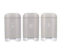 Kitchencraft Lovello Textured Geometric Canisters For Tea,coffee And Sugar