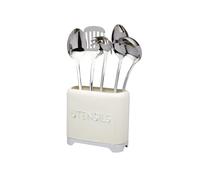 KitchenCraft Lovello Utensil Holder, 2 x 1 x 16 cm - Vanilla Cream