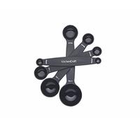 KitchenCraft Magnetic Measuring Spoons Set Stainless Steel Stackable Dual Sided Teaspoons and Tablespoons for Measuring Dry and Liquid Ingredients, Set of 4, Black