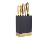 Master Class Black and Burnished Brass 5 Piece Knife Block Set