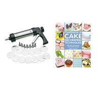 KitchenCraft MasterClass Biscuit Making and Icing Set for Cake Decorations, 22 Pieces & Compendium of Cake Decorating Techniques: 300 tips, techniques and trade secrets