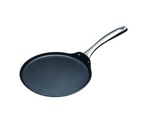 KitchenCraft MasterClass Induction Crepe Pan 24cm Non Stick Carbon Steel Black