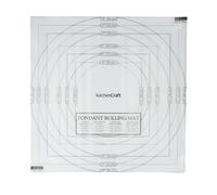 KitchenCraft Measure and Roll PVC Icing Mat - White - Non Stick Plastic - Cake Decorating
