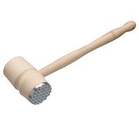 KitchenCraft KCMALLET Meat Tenderiser Hammer, Double Headed Design for Tenderising and Flattening, Beechwood / Metal, 31cm