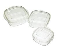 KitchenCraft Microwave Cookware Set, 3 BPA Free Microwaveable Containers with Lids, Plastic
