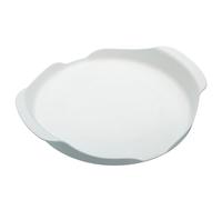 KitchenCraft Microwave Tray with contoured Handles, Non-Slip feet, Ideal for Food containers, Soups, 23 cm (9''), White