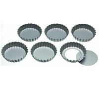 Kitchen Craft - Loose Base Tart Tins, Set of 6 - Metal